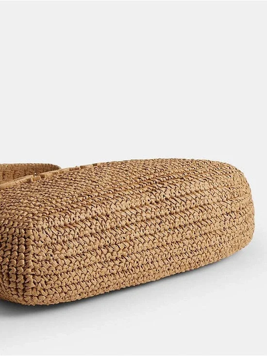 Coach Woven Straw Shoulder Bag in Natural Tan - Picture 7 of 9